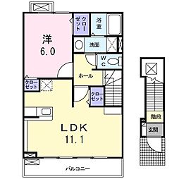 ベルクレイオ1 1LDKの間取図画像