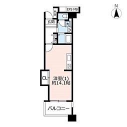 UR都市機構コンフォール草加8号棟 1Kの間取図画像