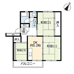 URデュプレ西上尾 3DKの間取図画像