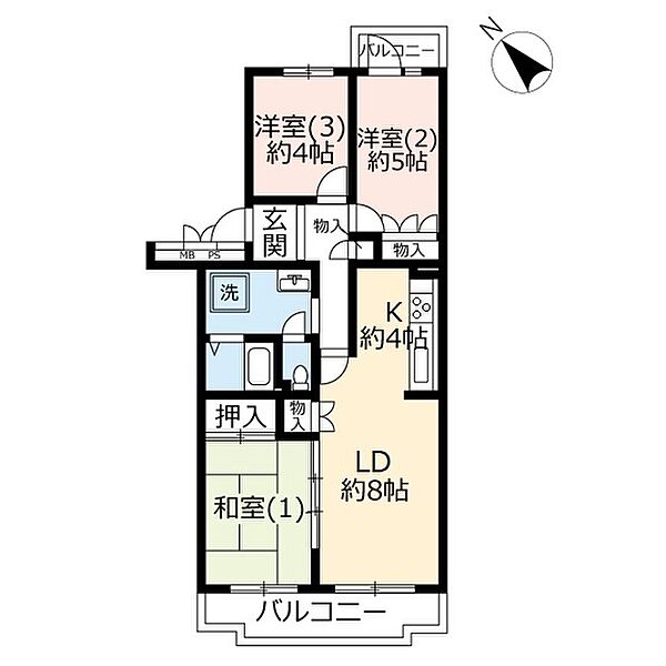 URかわつるグリーンタウン松ヶ丘 0009-0405｜埼玉県鶴ヶ島市松ヶ丘4丁目(賃貸マンション3LDK・4階・67.25㎡)の写真 その2