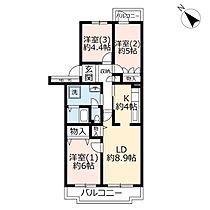 URかわつるグリーンタウン松ヶ丘 0002-0407 ｜ 埼玉県鶴ヶ島市松ヶ丘4丁目（賃貸マンション3LDK・4階・67.25㎡） その2