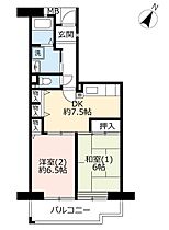 URプラザシティ新所沢けやき通り 0007-0202 ｜ 埼玉県所沢市緑町1丁目（賃貸マンション2DK・2階・50.92㎡） その2