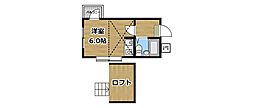 ライフピアひまわり ワンルームの間取図画像