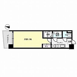 サンガーデン高取 1Kの間取図画像