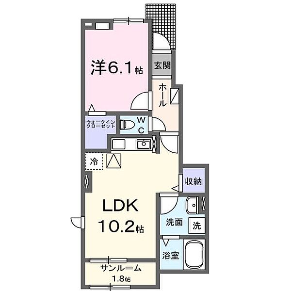 音吉　7th 103｜福岡県うきは市吉井町(賃貸アパート1LDK・1階・44.02㎡)の写真 その2
