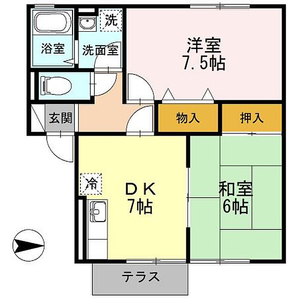 アネックスM 203｜福岡県うきは市浮羽町東隈上(賃貸アパート2DK・2階・48.53㎡)の写真 その2