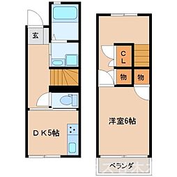 Casa・kanro 1階1DKの間取り