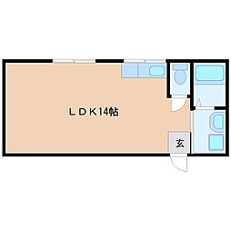 ECHT 1階ワンルームの間取り