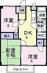メゾンソレイユ 3DKの間取図画像