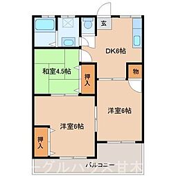 梅田ビル 3DKの間取図画像