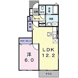 プロスペール2 1LDKの間取図画像