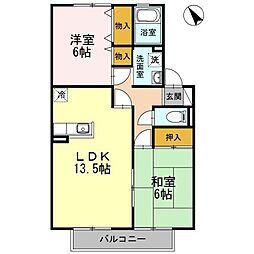 まいハイムA 2LDKの間取図画像
