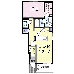 メゾン椿 1LDKの間取図画像