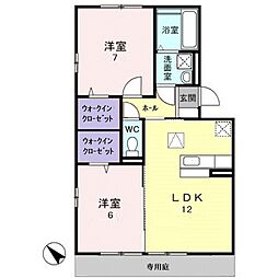 トータスモア伍番館 2LDKの間取図画像