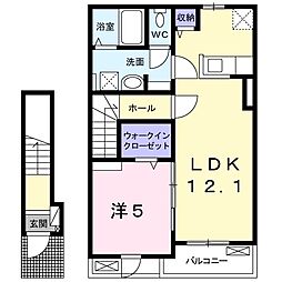 ソレアードカーサ 1LDKの間取図画像