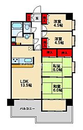 サンロイヤルマンション鳥栖壱番館 4階4LDKの間取り