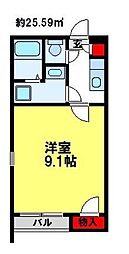 クレイノカサブランカ壱番館 1階1Kの間取り
