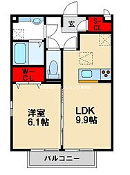 ハートランド 1階1LDKの間取り
