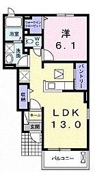 サピーガーデンI壱番館 1階1LDKの間取り