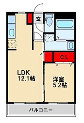 ネスレtosu 5階1LDKの間取り