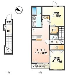 センターハウス壱 1LDKの間取図画像