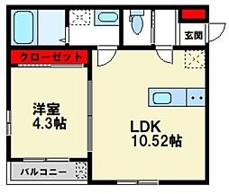 BRAVEBASE CAVALIER(ブレイブベースカバリエ) 1LDKの間取図画像