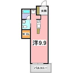 JR東海道・山陽本線 大久保駅 徒歩20分の賃貸マンション 2階ワンルームの間取り