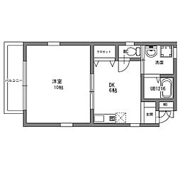 Pista魚住町 1DKの間取図画像