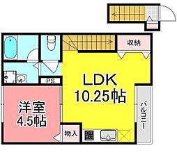 テルママーレ茶園場町 1LDKの間取図画像
