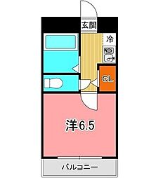 ロイヤルシャトー 1Kの間取図画像