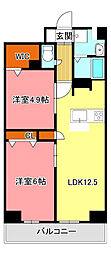 グランリベレ明石 2LDKの間取図画像