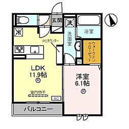 グランアイズ 1LDKの間取図画像