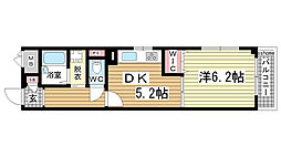 パレスNADA 1DKの間取図画像