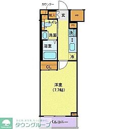 ジェノヴィア目黒南グリーンヴェール 1Kの間取図画像