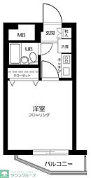 サンテミリオン品川西 2階1Kの間取り