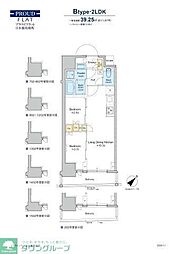 プラウドフラット日本橋馬喰町 11階2LDKの間取り