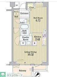 ＰＲＩＭＥ　ＵＲＢＡＮ　東中野　ＣＯＵＲＴ 2階1LDKの間取り