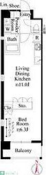 R-STYLE文京小石川 7階1LDKの間取り