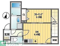 グランド目黒 2階1DKの間取り
