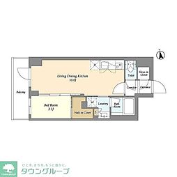 ＡＩＦＬＡＴ品川戸越パークサイド 3階1LDKの間取り