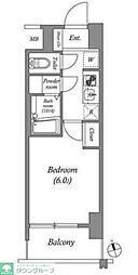 エスタート品川南大井 6階1Kの間取り