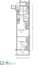 アーバネックス日本橋人形町 6階1DKの間取り