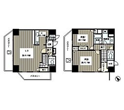 トレステージ目黒 17階2LDKの間取り