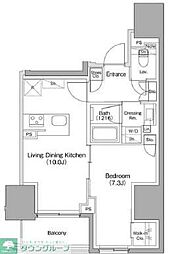 ザ・パークハビオ本郷菊坂 9階1LDKの間取り