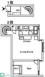 Bark Lane 中目黒 2階1LDKの間取り