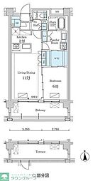 グランドゥールプレミアム代々木大山 1階1LDKの間取り