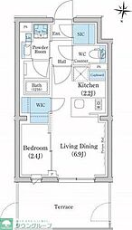 スタイリオ池上ＳＯＵＴＨ 1階1LDKの間取り