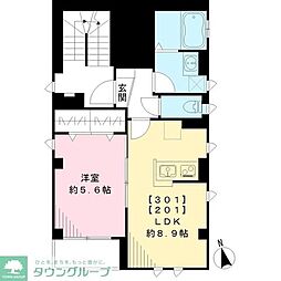 ＴＡＴＳＵＭＩビル 2階1LDKの間取り