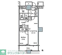 ＴＨＥ　ＴＯＫＹＯ　ＴＯＷＥＲＳ　ＭＩＤＴＯＷＥＲ 11階1LDKの間取り