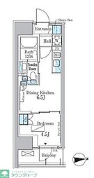 パークアクシス新宿百人町 2階1DKの間取り